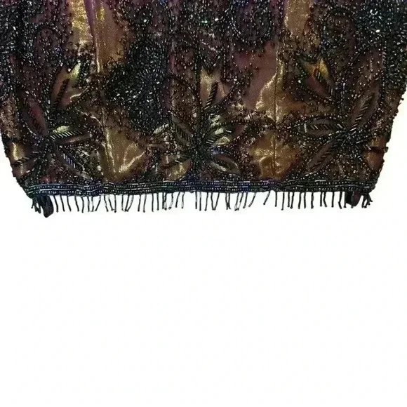 Y2K Je Matadi 100% Silk Beaded Ombré Mermaid Skirt And Halter Top Size Small - Picture 5 of 16